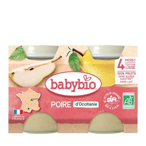 [Par Naturalia] Babybio Petits Pots Poire de Provence Dès 4 Mois 2x130g