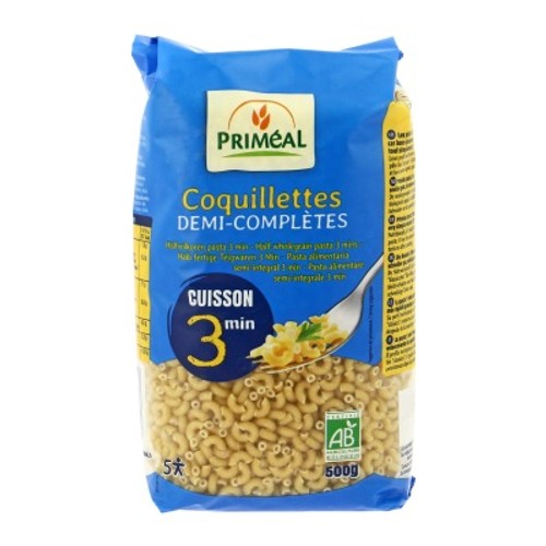 [Par Naturalia] Priméal Coquillette Demi-Complètes Cuisson Rapide Bio 500g