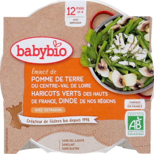 [Par Naturalia] Babybio Assiette Pomme de Terre Haricots et Dinde Bio dès 12 mois 230g