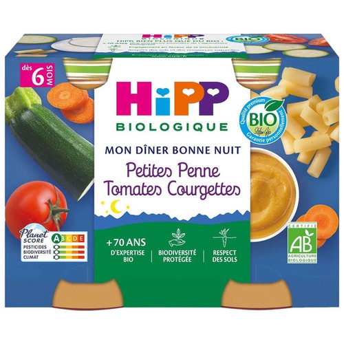 [Par Naturalia] Hipp Biologique Plat Petites Penne Tomates Courgettes dès 6 mois 2x190g