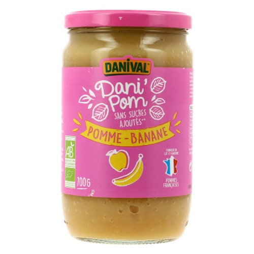 [Par Naturalia] Danival Dani'Pom Purée Pomme Banane Sans Sucres Ajoutés Bio 700g