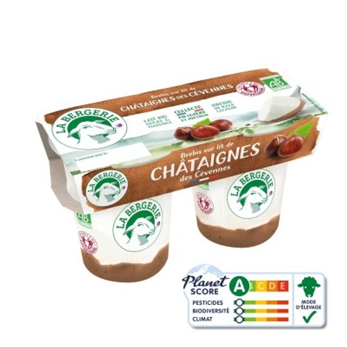[Par Naturalia] La Bergerie Yaourt Au Lait De Brebis À La Châtaigne Bio 2x125g