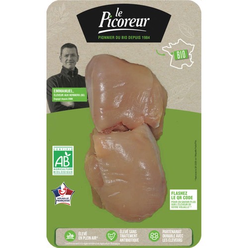 Le Picoreur Steak De Poulet Bio X2 240G