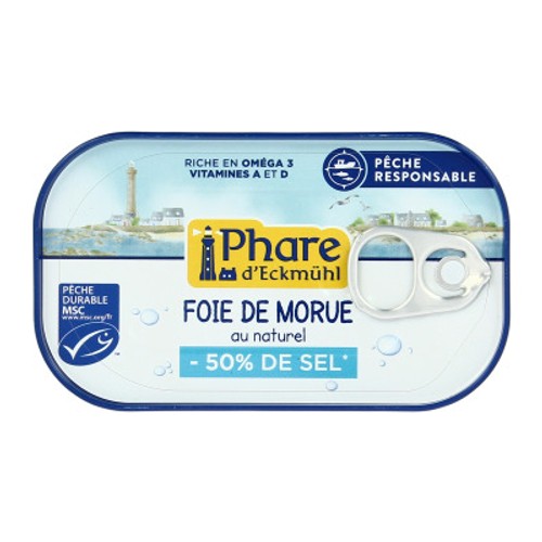 [Par Naturalia] Phare D'Eckmühl Foie De Morue Au Naturel Sans Sel Ajouté Msc 121g