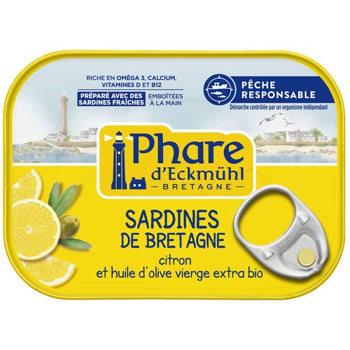 [Par Naturalia] Phare D'Eckmühl Sardines À L'Huile D'Olive & Citron Msc 135g