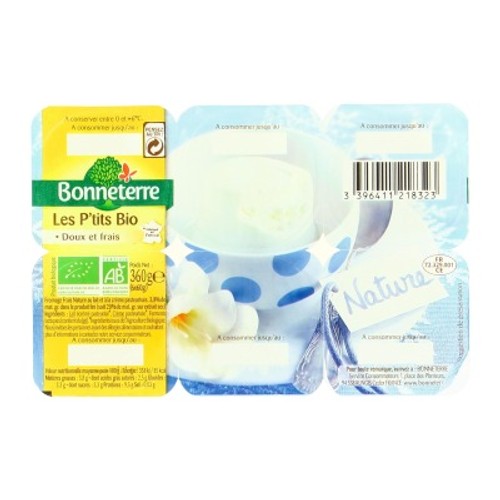 [Par Naturalia] Bonneterre Yaourts P'Tits Bio Nature Bio 6x60g