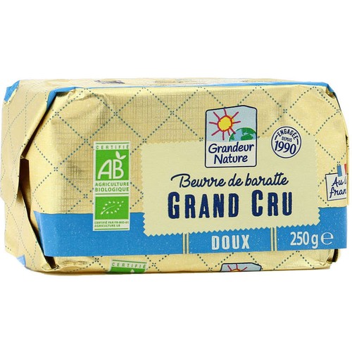 [Par Naturalia] Grandeur Nature Beurre De Baratte Doux Au Lait Cru Bio 250g