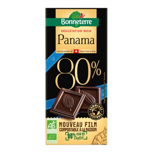 [Par Naturalia] Bonneterre Chocolat Noir Intense Du Panama 80% Cacao Bio 100g