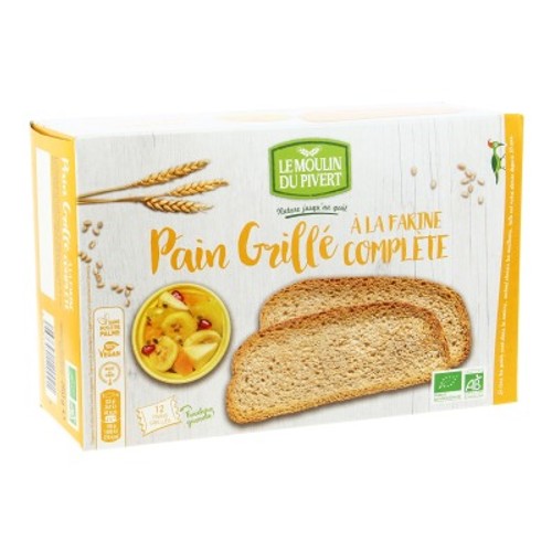 [Par Naturalia] Moulin Du Pivert Pain Grillé À La Farine Complète Sans Sucres Bio 250g