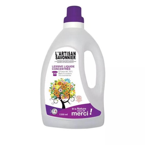 L'Artisan Savonnier Lessive Concentrée à la Lavande Bio 1,5L