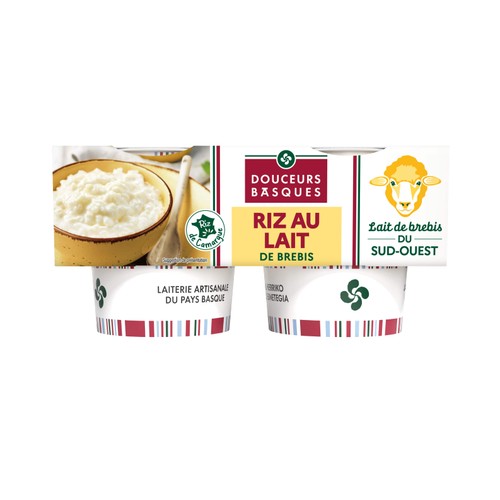 Douceurs Basques Riz au Lait de Brebis Nature 2x120g