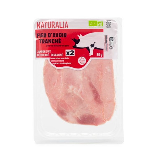 Naturalia Jambon Dégraissé Découenné Tranche x2 80g