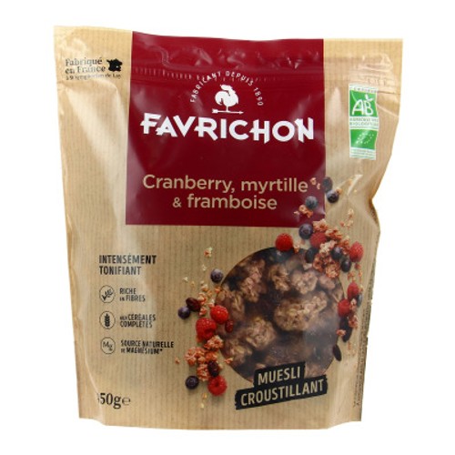 [Par Naturalia] Favrichon Muesli Cranberry, Myrtille & Framboise Bio 450g