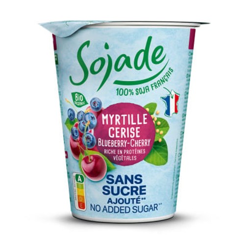 Sojade Myrtille & Cerise Sans Sucre Bio 400g