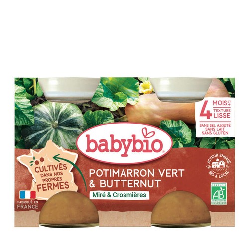 [Par Naturalia] Babybio Potimarron Vert et Butternut dès 4 mois Bio 2x130g