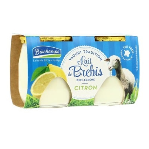 Biochamps Yaourt au Lait de Brebis Citron Bio 2x125g