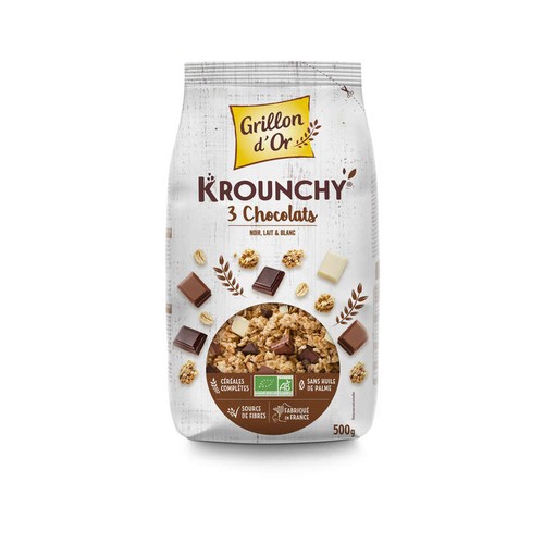 [Par Naturalia] Grillon D'Or Krounchy 3 Chocolats Bio 500g
