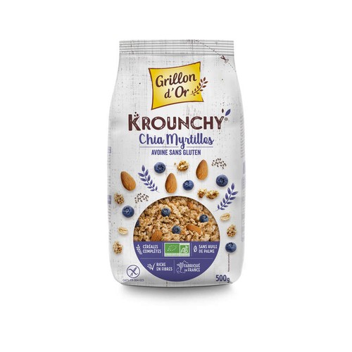 [Par Naturalia] Grillon D'Or Krounchy Chia & Myrtille Sans Gluten Bio 500g