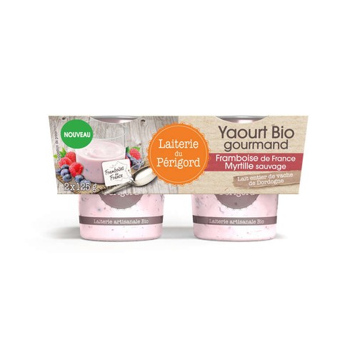 Laiterie du Perigord Yaourt Bio Gourmand Framboise Myrtille Sauvage 2*125g