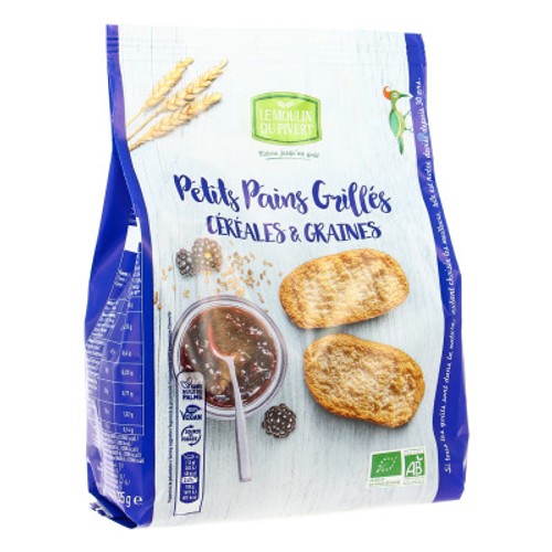 [Par Naturalia] Moulin Du Pivert Petits Pains Grillés Céréales & Graines Bio 225g