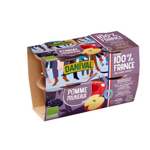 [Par Naturalia] Danival Purée De Pomme Pruneaux Bio 4x100g