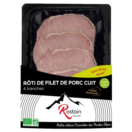 Rostain Rôti de Filet de Porc Cuit x4 Tranches - 150g