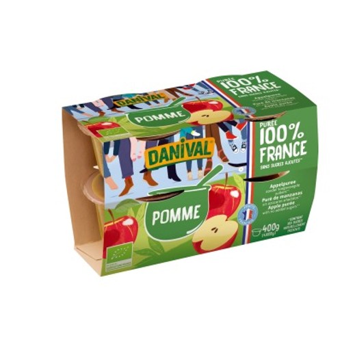 [Par Naturalia] Danival Dessert Pomme Sans Sucres Ajoutés Bio 4x100g