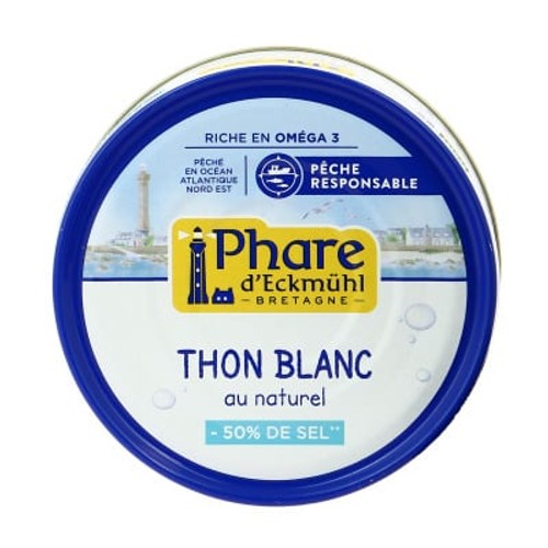 Phare D'Eckmühl Thon blanc au naturel -50% sel 112g