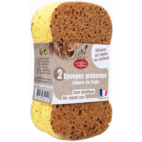 La Droguerie Ecologique Eponges Grattantes Coques de Fruits x2