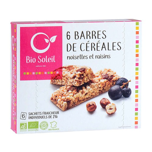 [Par Naturalia] Biosoleil Barres Noisette Raisin Bio 6x21g