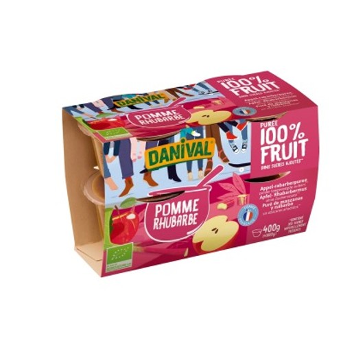 [Par Naturalia] Danival Neo-Popote Pomme Rhubarbe Bio 4x100g