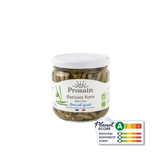 [Par Naturalia] Prosain Haricots Verts Extra-Fins Sans Sel Ajouté Bio 345g