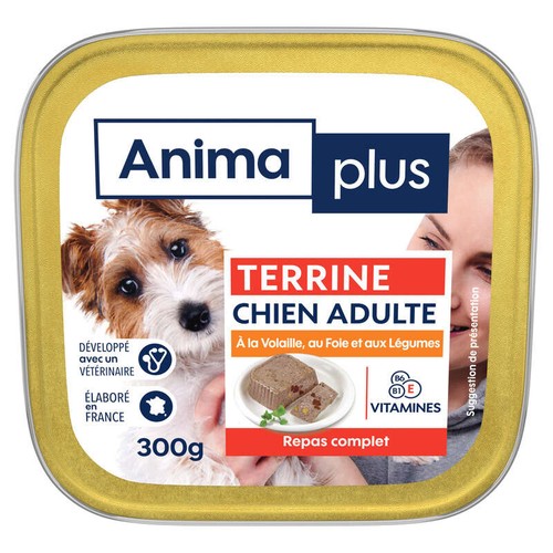 Casino Animaplus Terrine Chien Adulte Volaille & légumes 300g