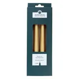 Ambiances Devineau Bougies flambeaux laquées or en boite carton, 4 bougies