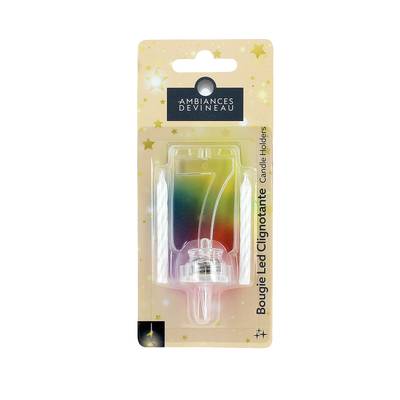 Ambiances Devineau Bougie anniversaire N°7 effet led