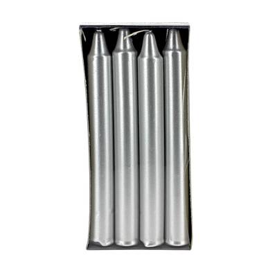 Ambiances Devineau Boîte de 8 bougies droites argent