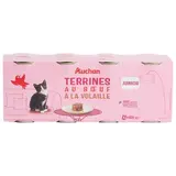 Auchan Boites Terrines Boeuf et Volaille pour chaton, 4x400g