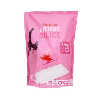 Auchan Litière Minérale Silice Absorbante pour Chat, 5L
