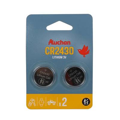Auchan 2 piles lithium bouton CR2430 3V, 2  plies