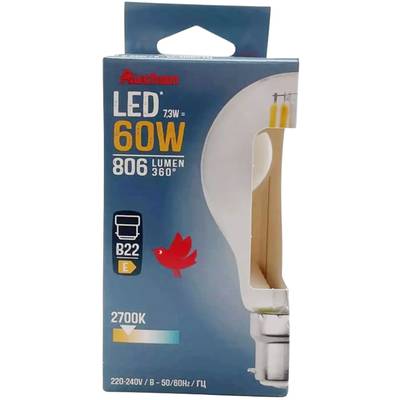 Auchan Ampoule B22 - 7,3W Blanc Chaud claire, B22   60W