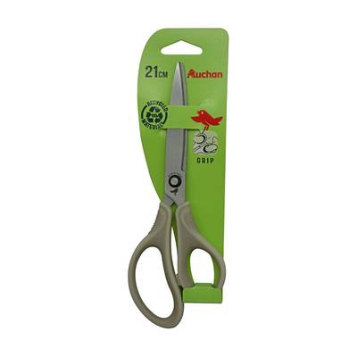 Auchan Ciseaux asymétriques bimatière, Dimension 21 cm