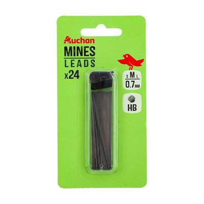 Auchan Etui de 24 mines HB 0.7mm