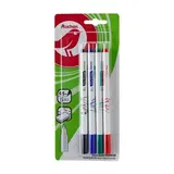 Auchan Feutres effaçables à sec pointe fine coloris assortis, 4 feutres assortis