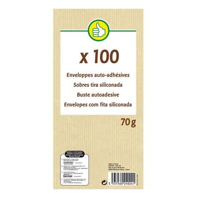 Pouce 100 Enveloppes auto-adhésives, Dimensions 110 x 220 mm