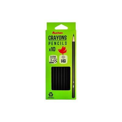 Auchan Crayons graphite HB, 10 crayons