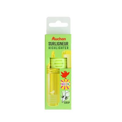 Auchan Surligneur jaune pointe biseautée, 1 surligneur