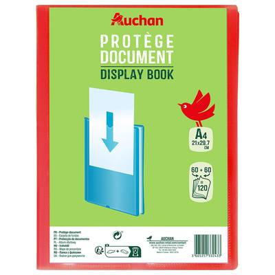 Auchan Protège document souple A4 21x29,7cm, 120 vues