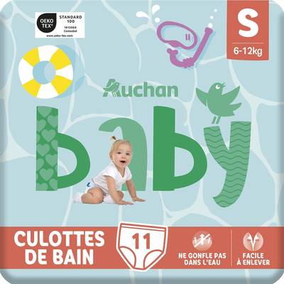 Auchan Baby Couches maillot de bain Taille S - 6 -12 kg, 11 couches-culottes