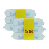 Auchan Baby Lingettes à l'eau pure, Lot de 2 - 3 x 64 lingettes
