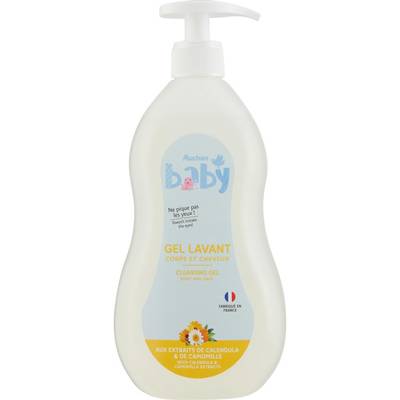 Auchan Baby Gel lavant corps et cheveux à l'extrait de camomille, 750ml